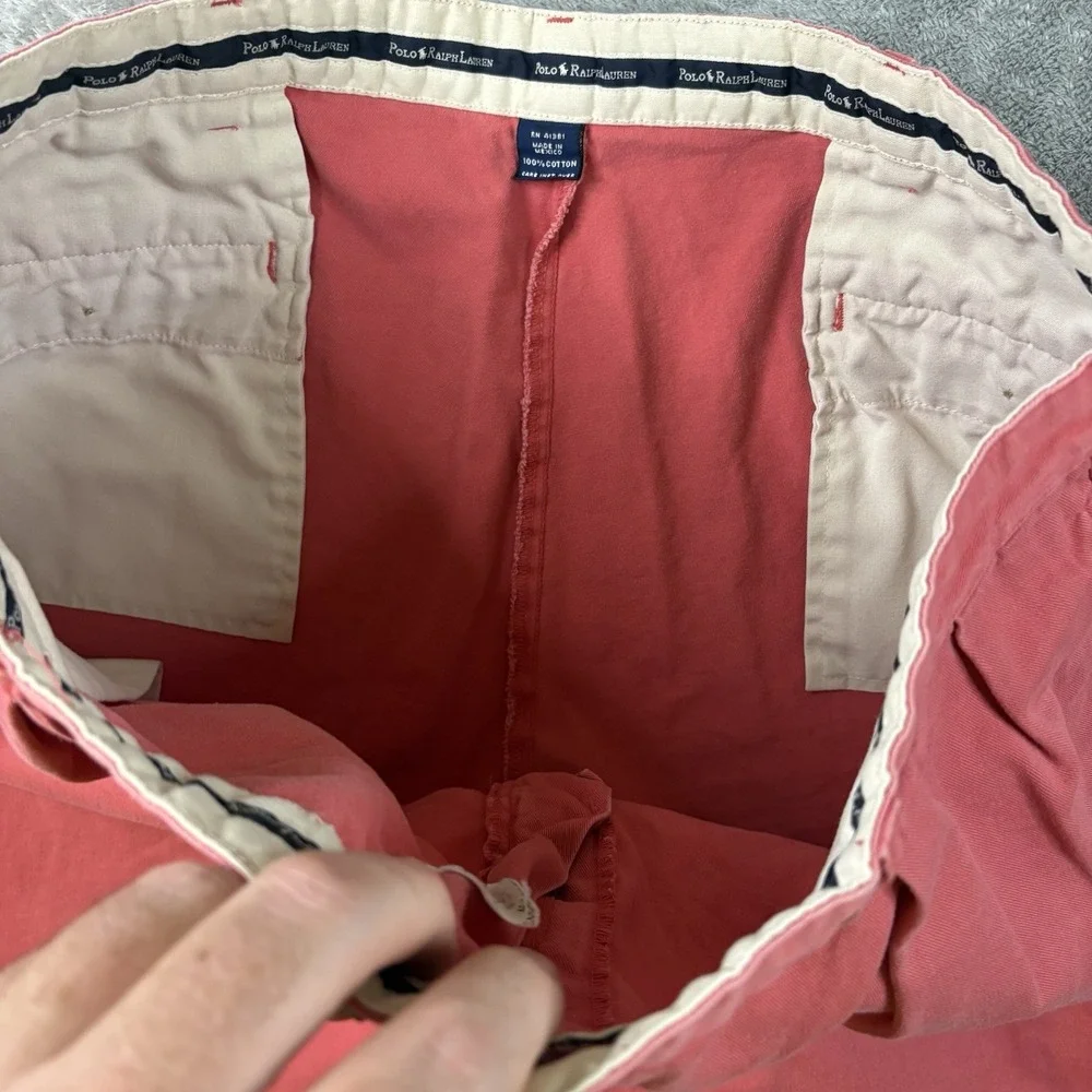 Polo Ralph Lauren Men's 40.5 Pink Tyler Shorts Cotton Pleated Chino Casual